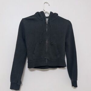 Brandy Melville, Dark Gray, cropped jacket/hoodie, one size